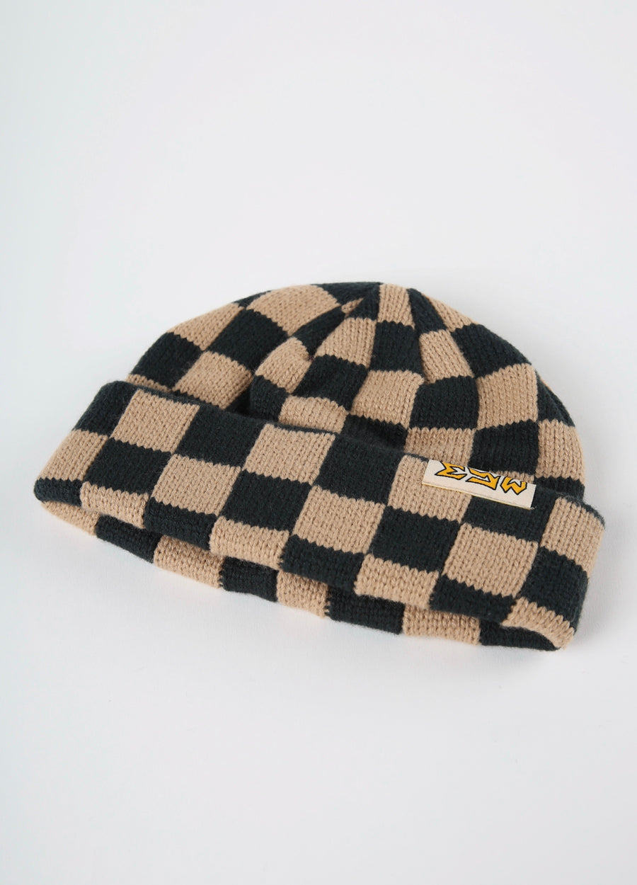Checked Beanie