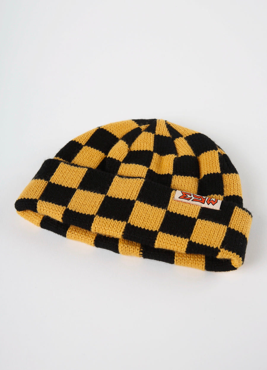 Checked Beanie