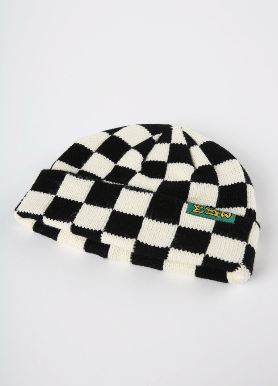 Checked Beanie