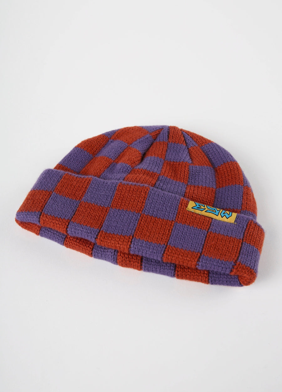 Checked Beanie
